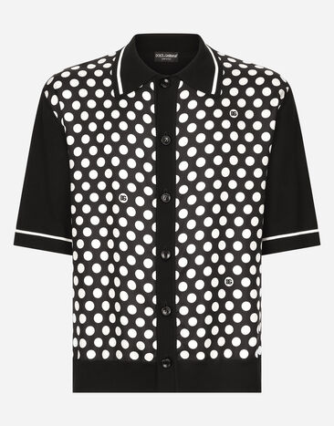 Dolce & Gabbana Oversize silk and yarn shirt with polka-dot print Multicolor G5LY0DG8LA5