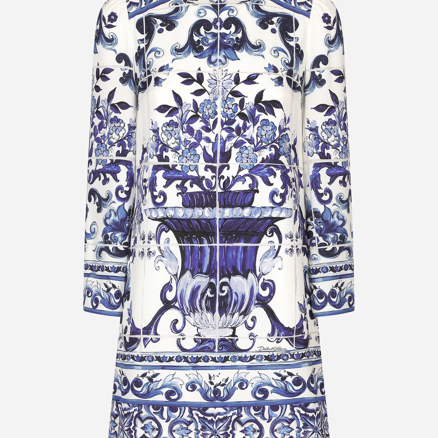 Womens Dolce & Gabbana multi Silk-Blend Majolica Print Midi Dress