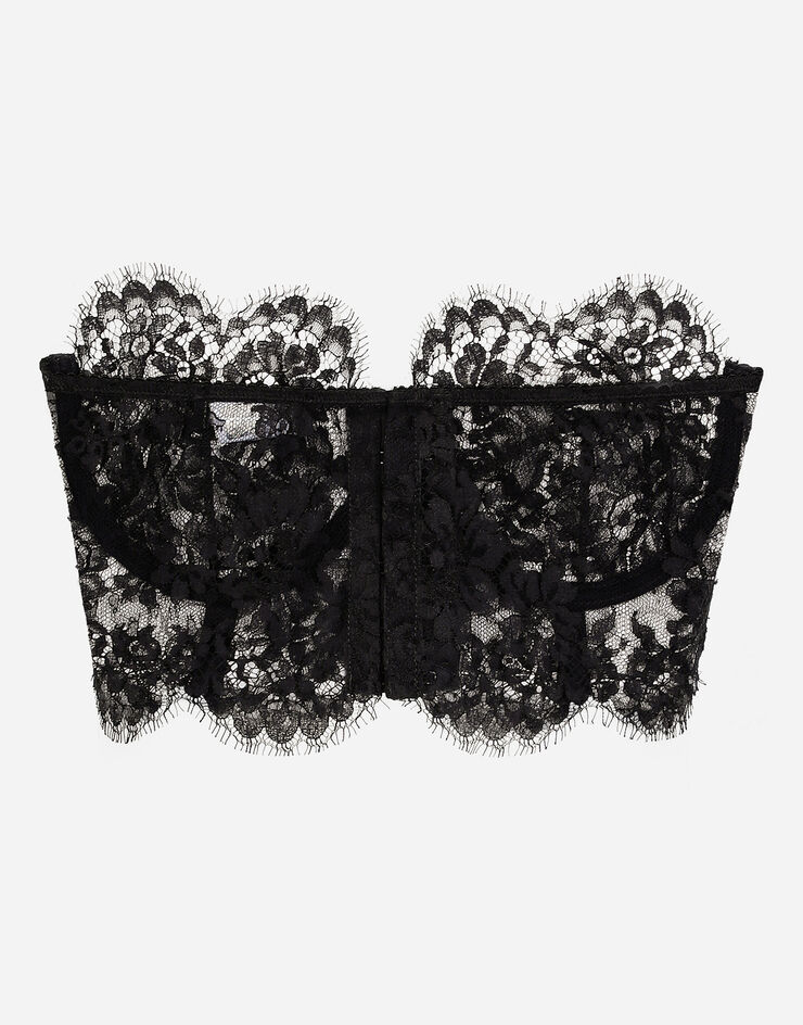 Dolce & Gabbana Top bustier in pizzo Nero O7C27TONO22