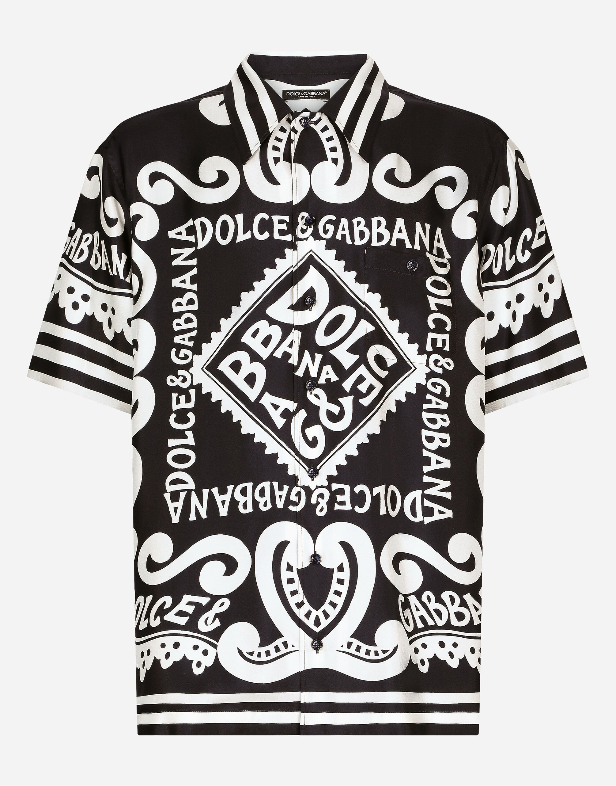 Dolce & Gabbana Marina-print silk Hawaii shirt Print L5J833FSG5V