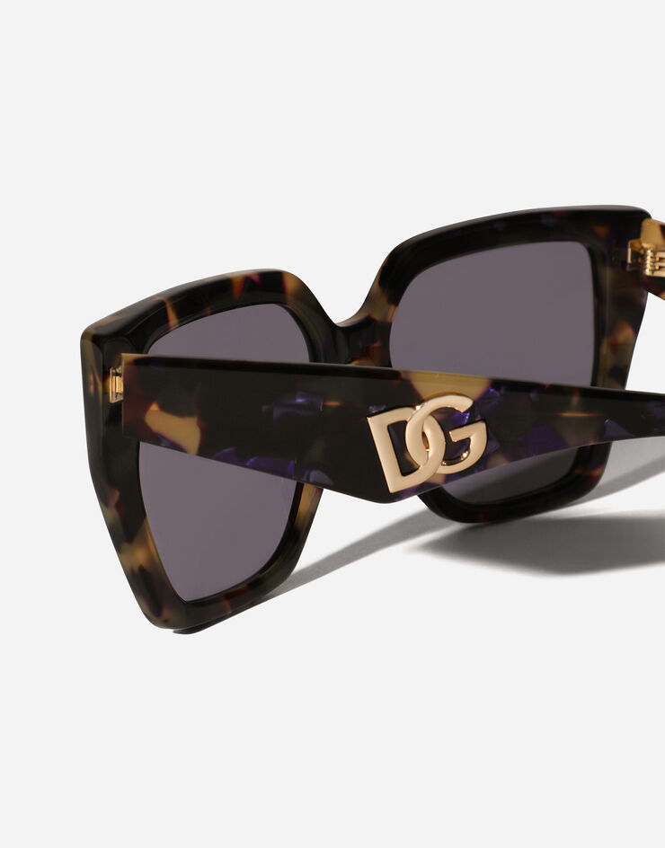 Dolce & Gabbana Gafas de sol DG Crossed Habana con estampado Carretto VG4438VP391