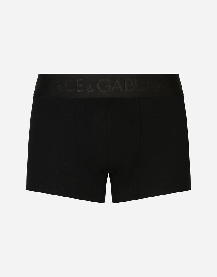 Dolce & Gabbana Bóxer regular de algodón acanalado Noir M4F28JOUAIJ