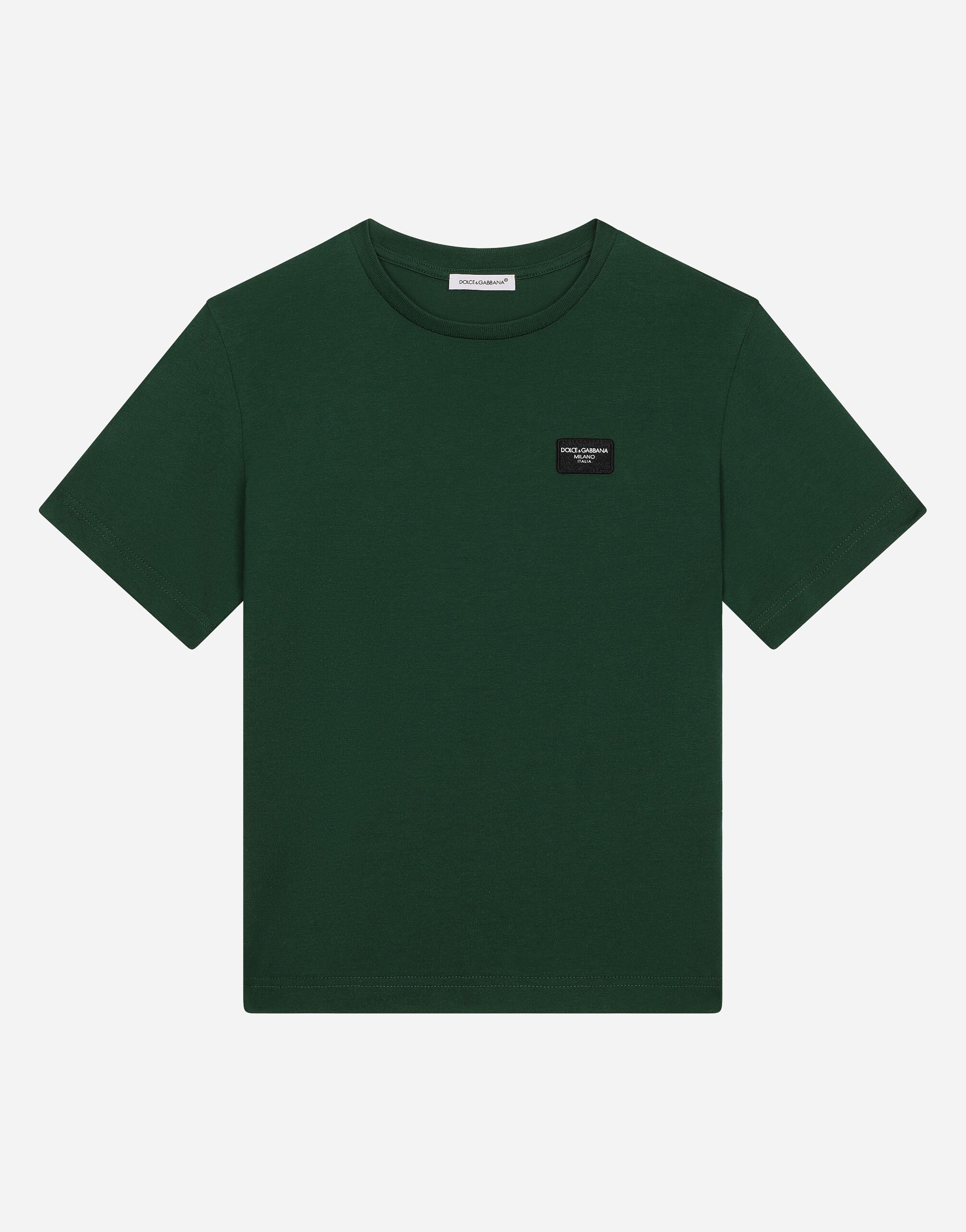 Dolce & Gabbana Jersey T-shirt with logo tag Print L5J833FSG5V