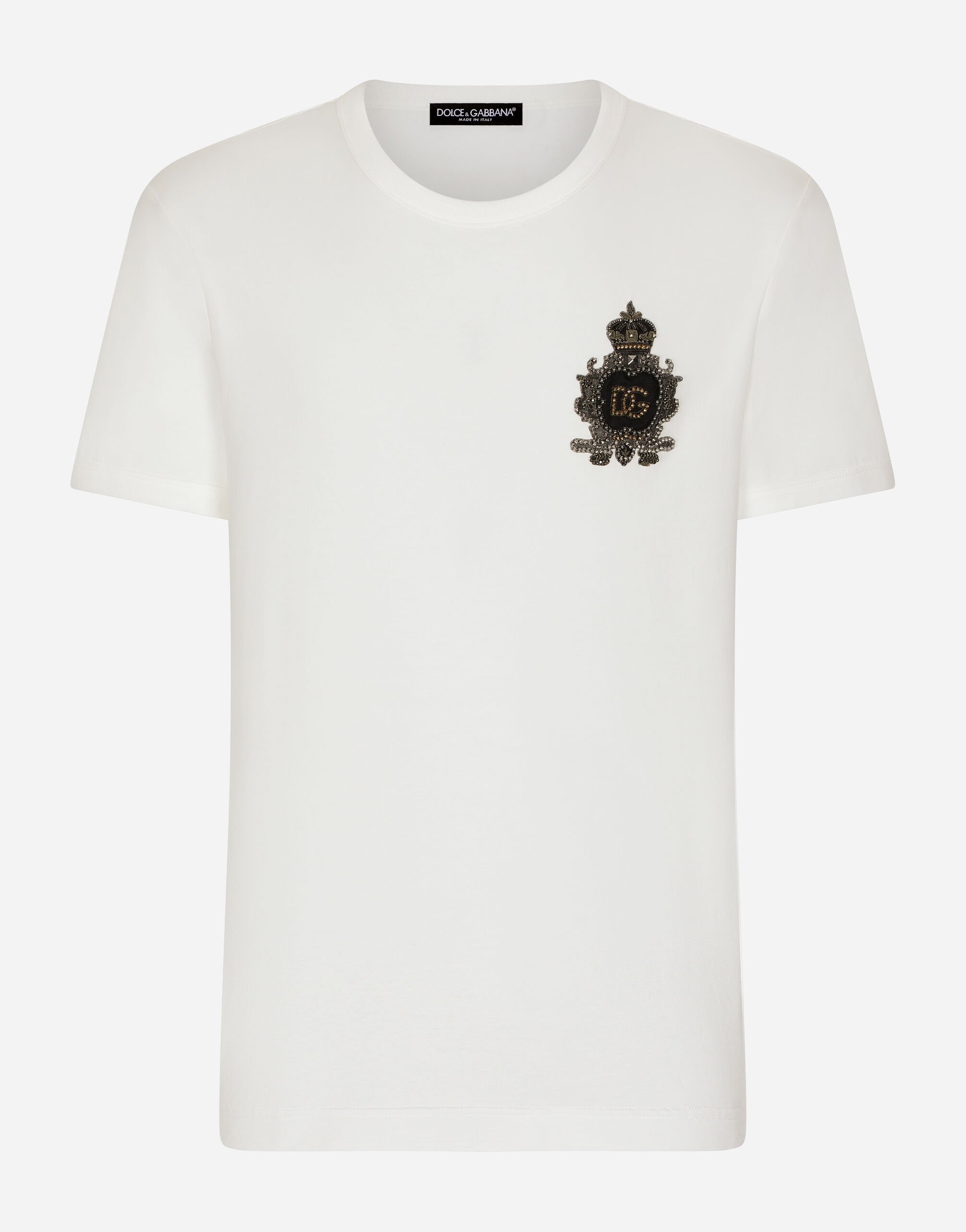 ${brand} Cotton T-shirt with heraldic DG logo patch ${colorDescription} ${masterID}