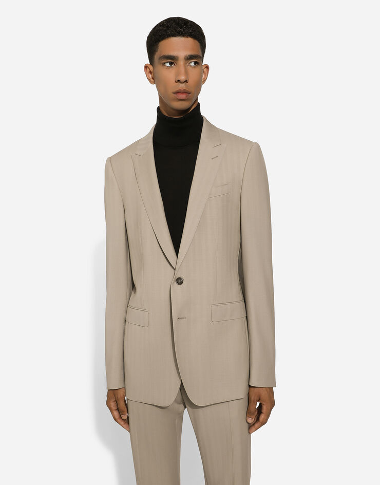Dolce & Gabbana Single-breasted pinstripe Martini-fit suit Beige GK0RMTFR20O