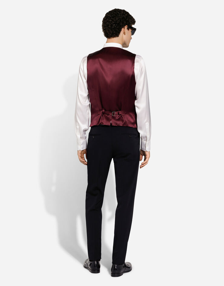 Dolce & Gabbana Single-breasted velvet vest Purple G700PTGI254