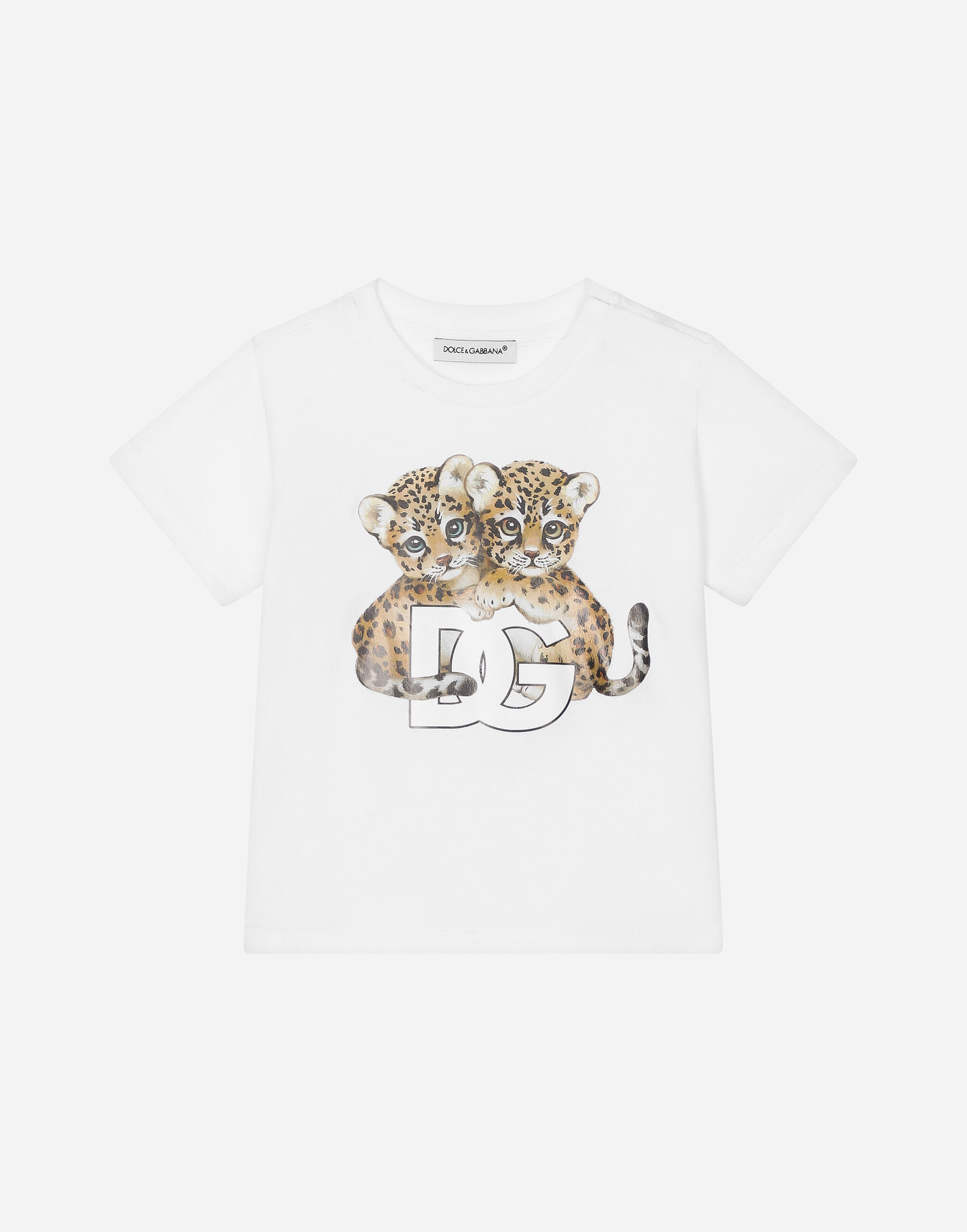 Dolce & Gabbana Kurzarm-T-Shirt aus Jersey mit Print Drucken L1JTEYII7EA