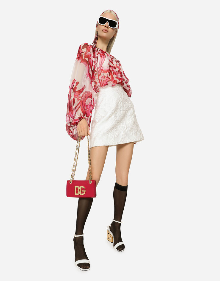 Dolce & Gabbana Short brocade skirt White F4B1YTHJMO9