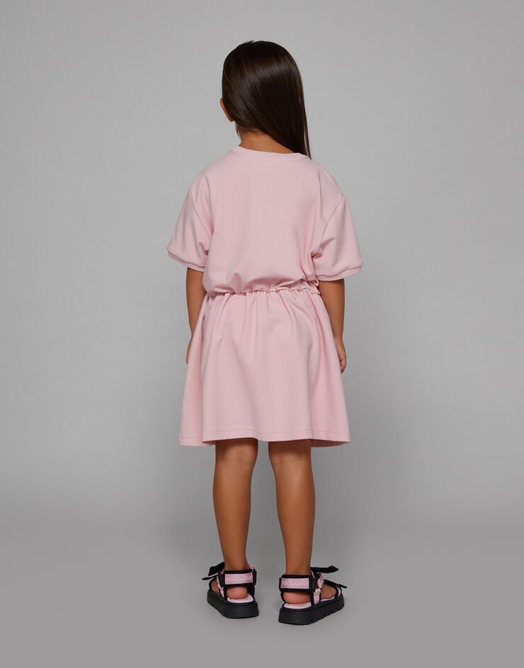 Dolce & Gabbana Мини-платье из джерси с фирменной пластинкой розовый L5JD8OG7M4U