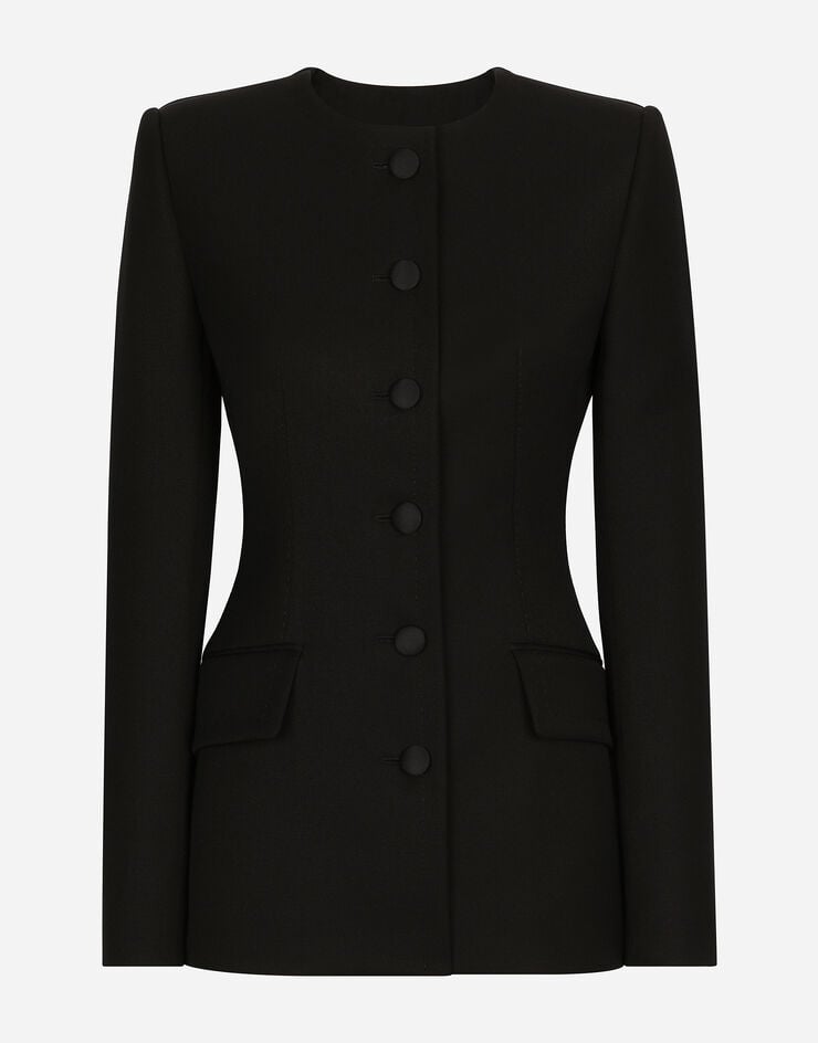 Dolce & Gabbana Однобортный пиджак из шерстяного крепа черный F26W2THUMF2