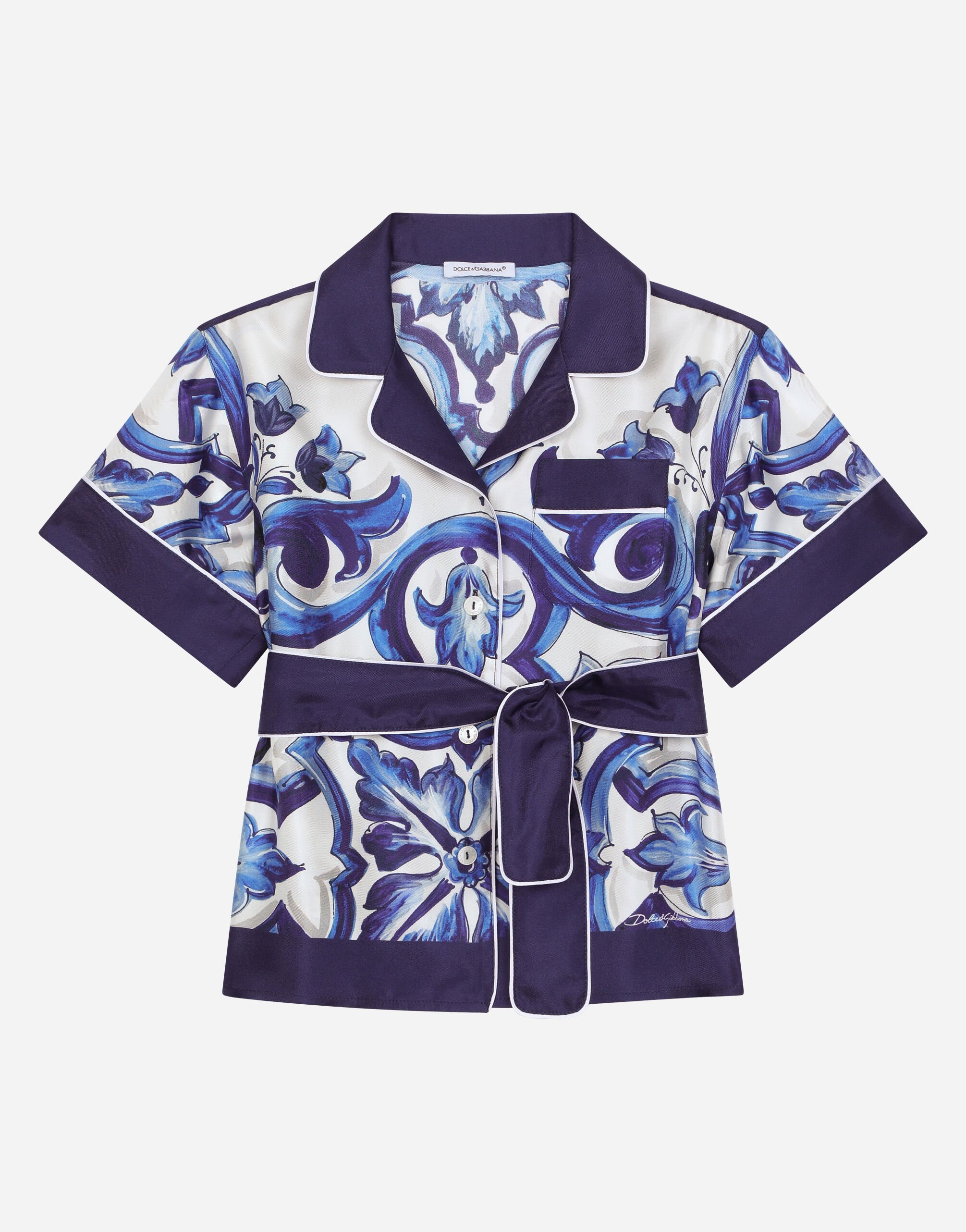 Dolce & Gabbana Majolica-print twill shirt Print L55S98FI5JT