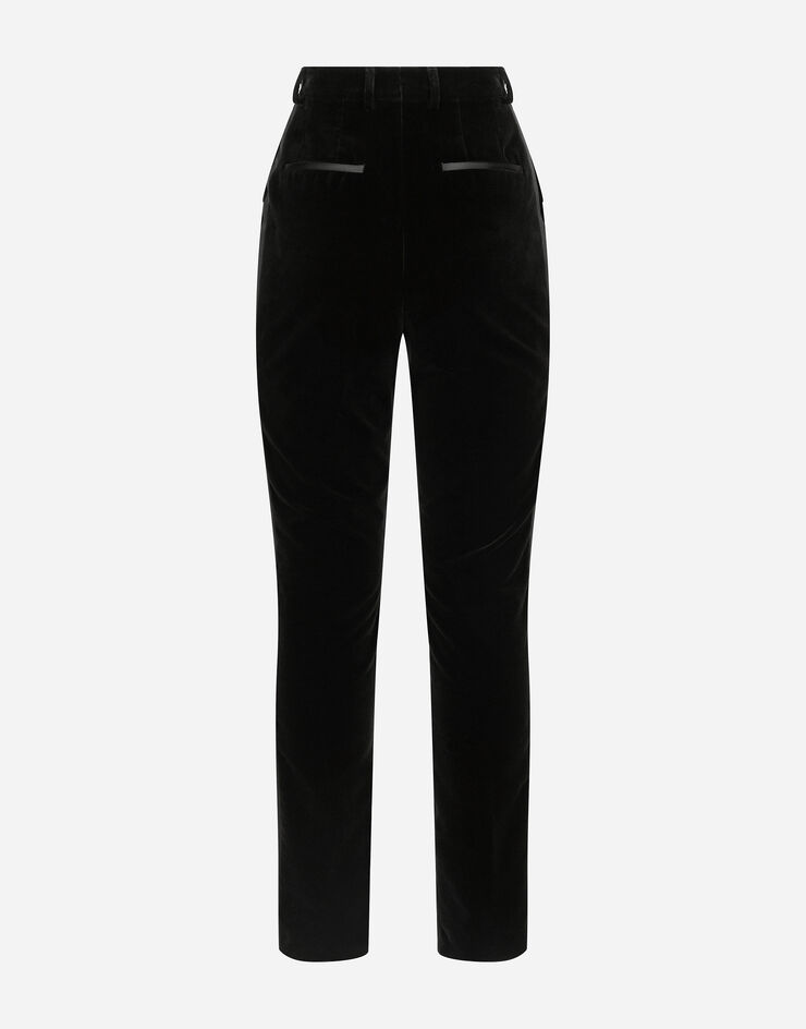 Dolce & Gabbana Pantalón de esmoquin de terciopelo Negro FTC71TFUVG7