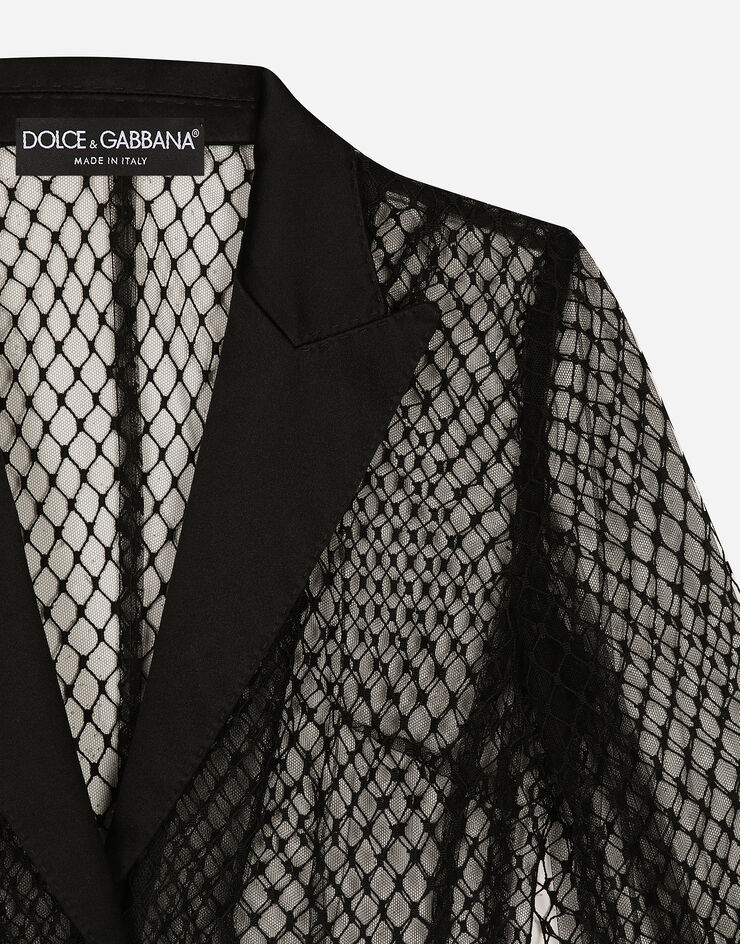 Dolce & Gabbana Single-breasted mesh Dolce tuxedo jacket Black F27BUTHLM83