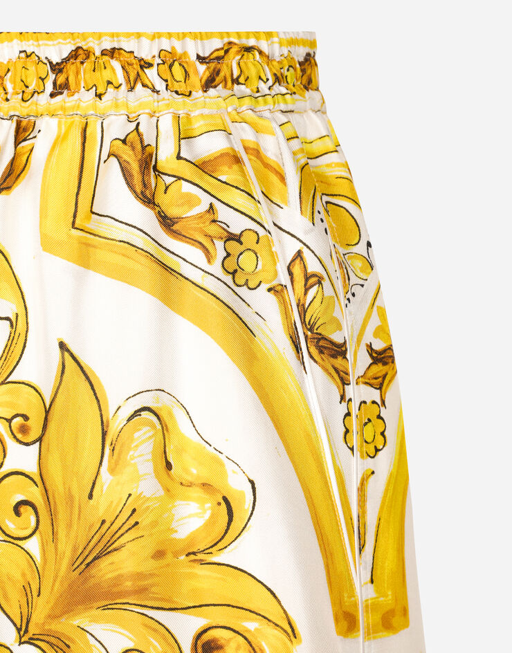 Dolce & Gabbana Silk twill shorts with majolica print Print FTC4STHI1TK