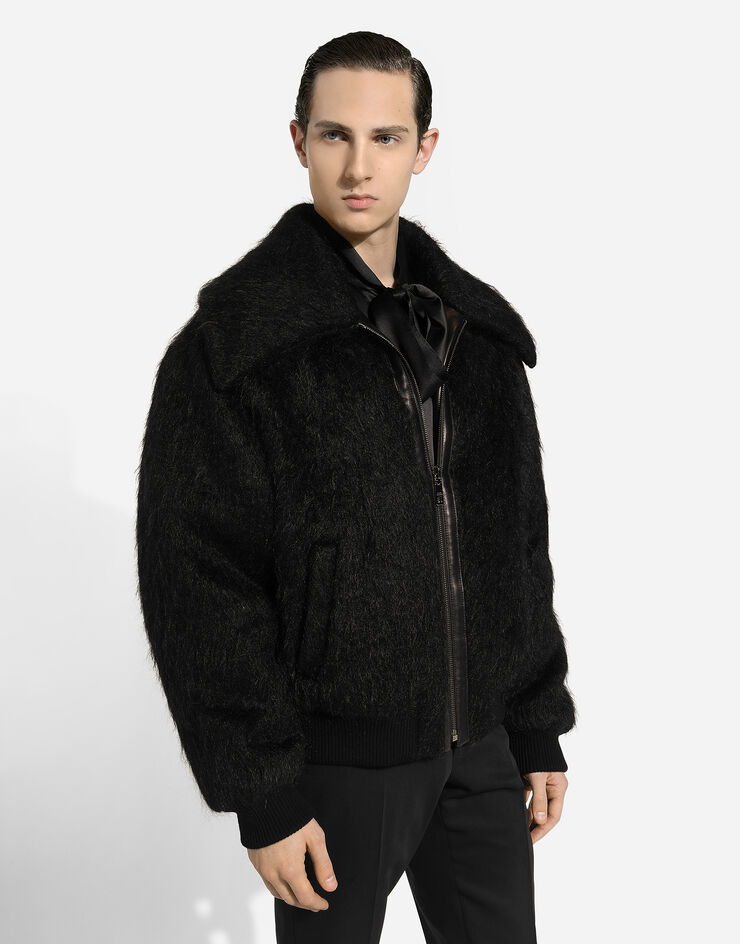 Dolce & Gabbana Bomber en laine effet pelucheux Noir G9BGFTHUMT5