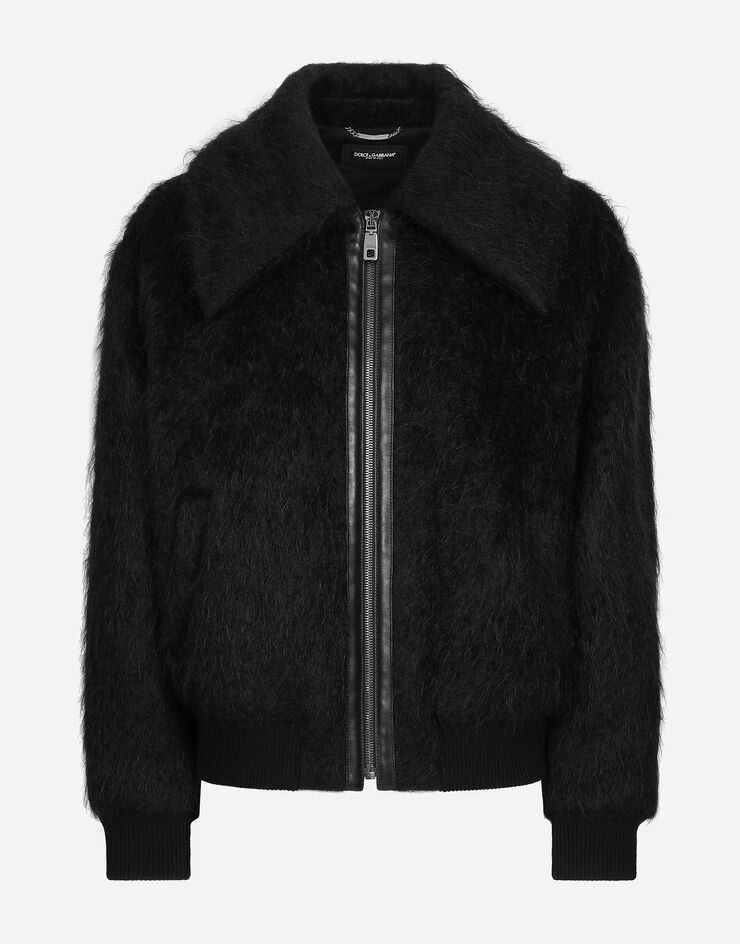 Dolce & Gabbana Bomber en laine effet pelucheux Noir G9BGFTHUMT5