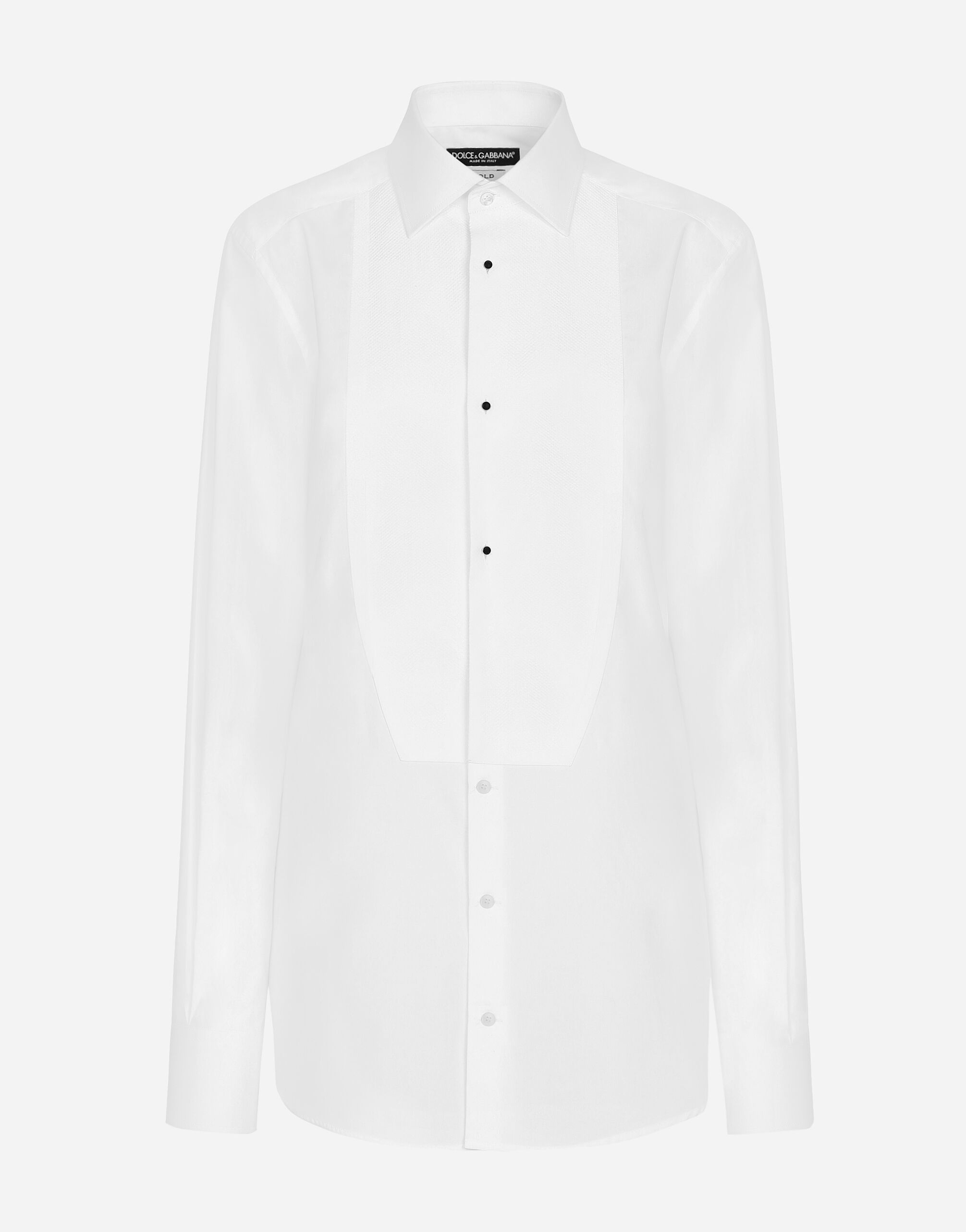 ${brand} Cotton tuxedo shirt with piqué shirt front ${colorDescription} ${masterID}
