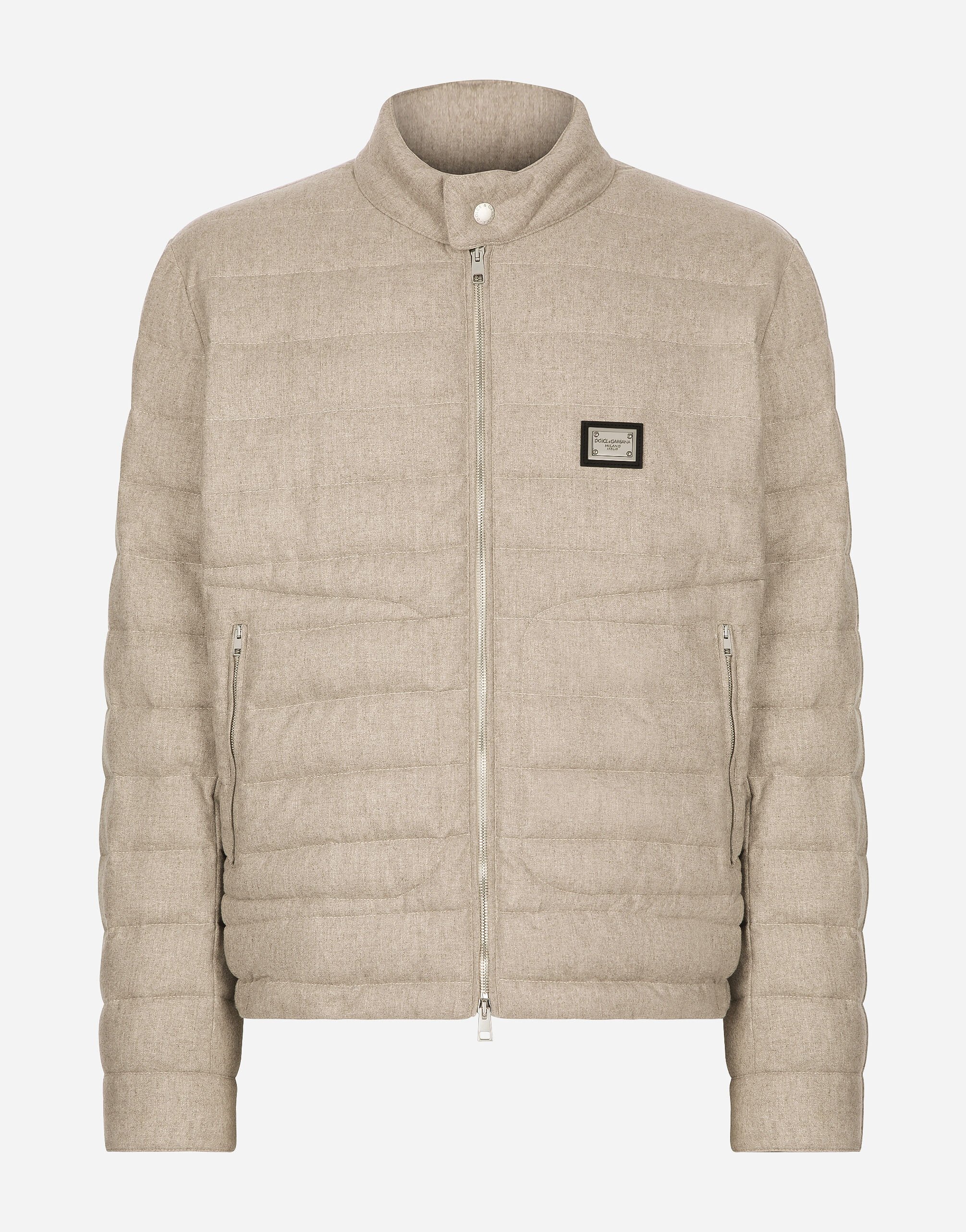 Dolce & Gabbana Quilted cashmere jacket Beige G9AVETGH485