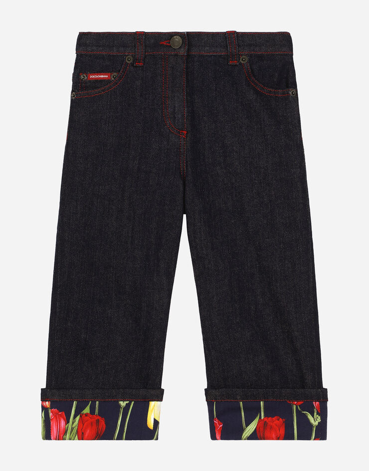 Dolce & Gabbana 5-pocket denim jeans with branded tag Multicolor L52F79LDC35