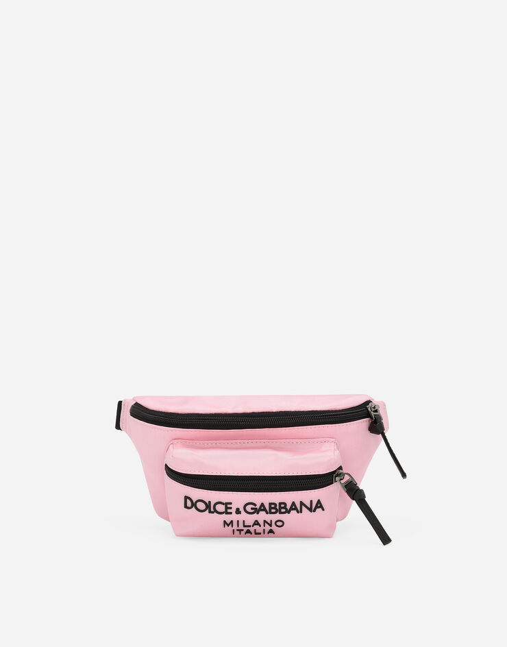 Dolce & Gabbana Nylon belt bag with Dolce&Gabbana logo Pink EM0103AB124