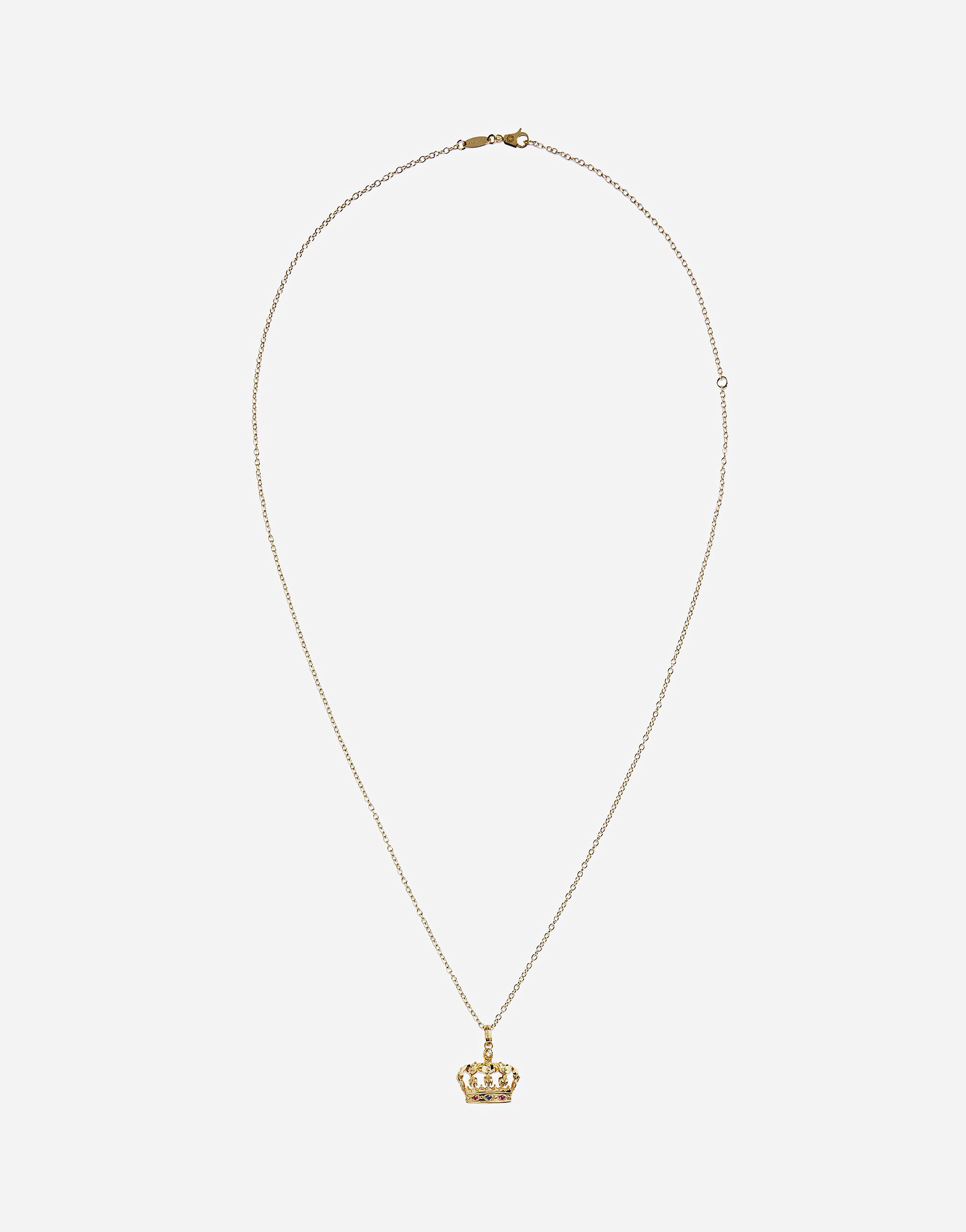 Dolce & Gabbana CROWN 皇冠造型蓝宝石、红宝石与黄金坠饰 黄 WAQP2GWSAP1