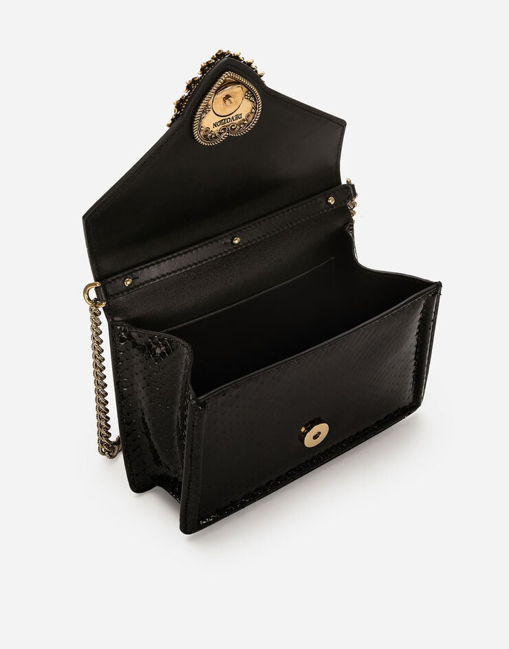 Dolce & Gabbana Bolso Devotion pequeña en pitón Negro BB6711A2111