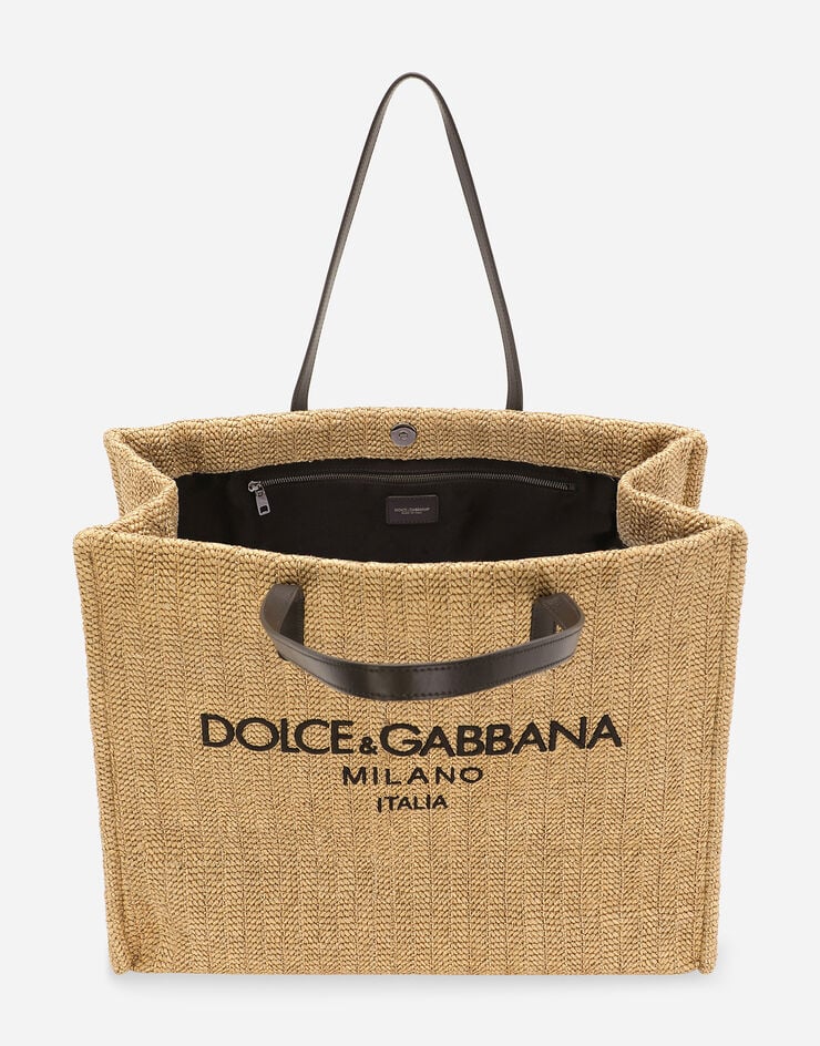 Dolce & Gabbana Bolso shopper grande de paja trenzada Beige BM2274AN232