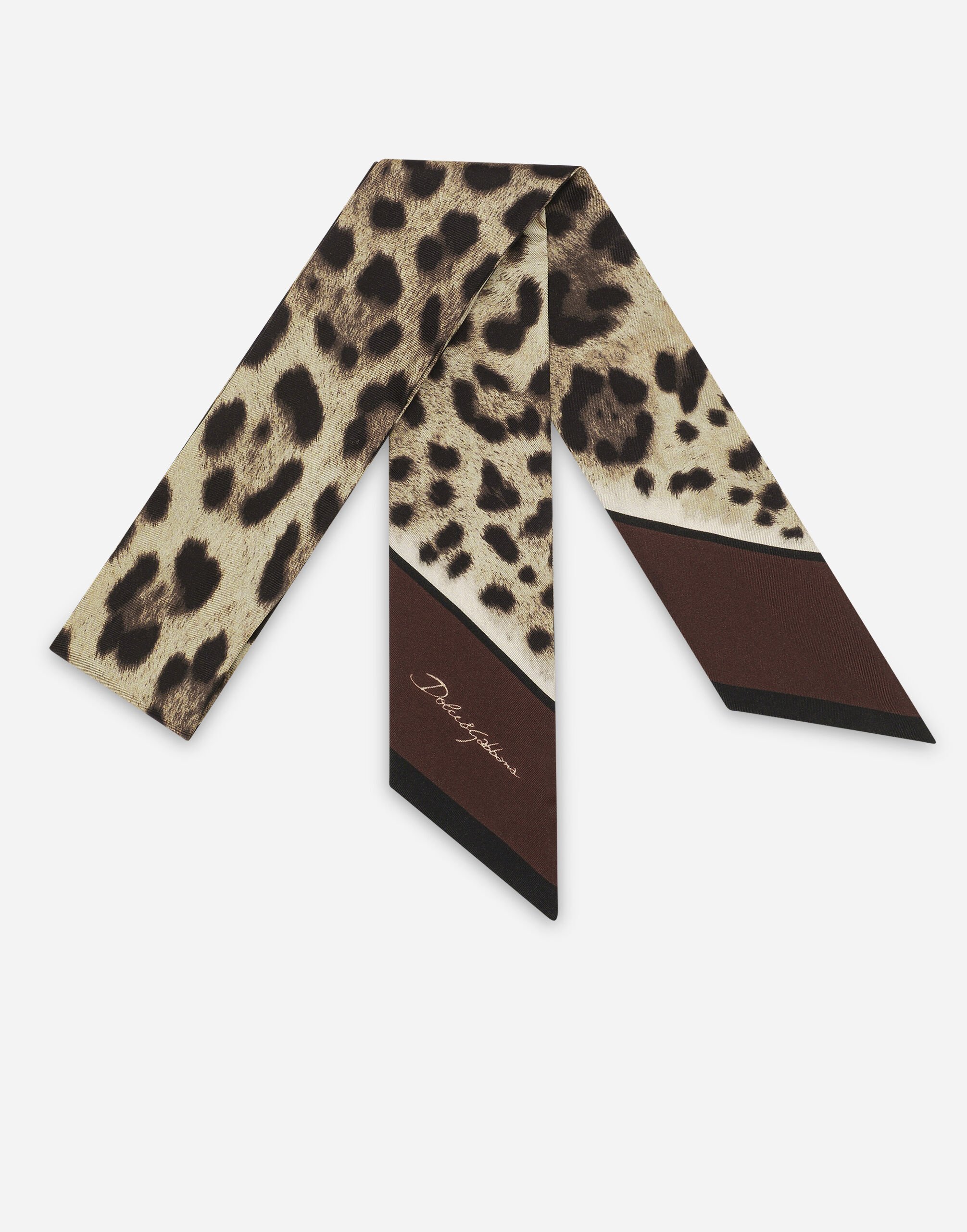 ${brand} Leopard-print twill headscarf (6x100) ${colorDescription} ${masterID}
