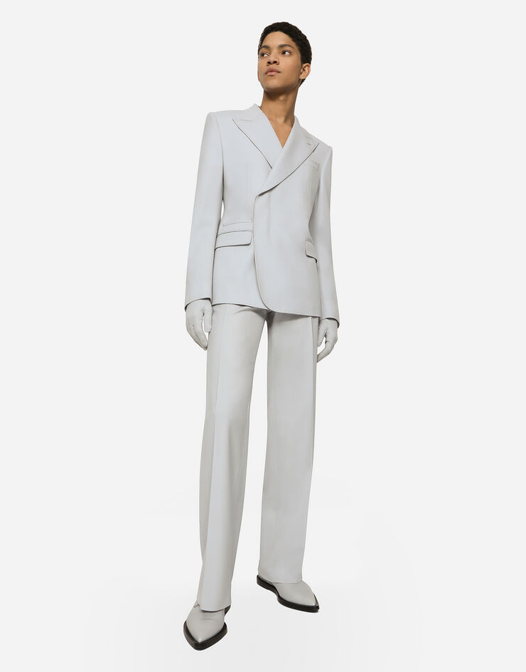 Dolce & Gabbana Прямые брюки из эластичной шерстяной саржи серый GYZMHTGH054