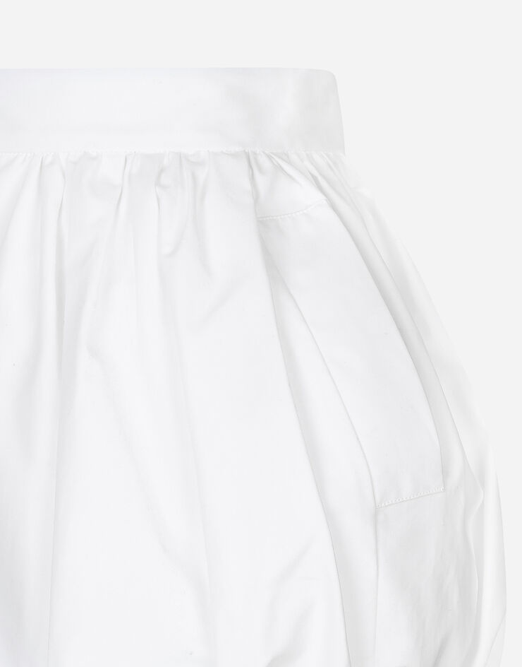 Dolce & Gabbana Shorts culotte a palloncino in popeline di cotone Bianco FTC5HTFU61D