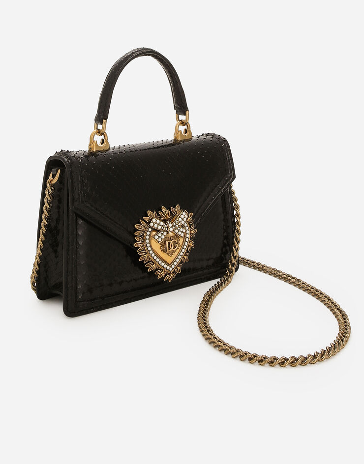 Dolce & Gabbana Small Devotion bag in python skin Black BB6711A2111