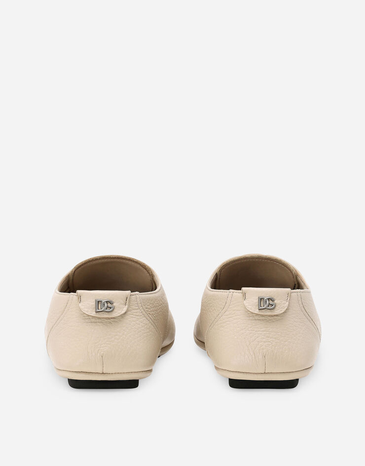 Dolce & Gabbana حذاء ديربي من جلد أيل بيج A10822A8034