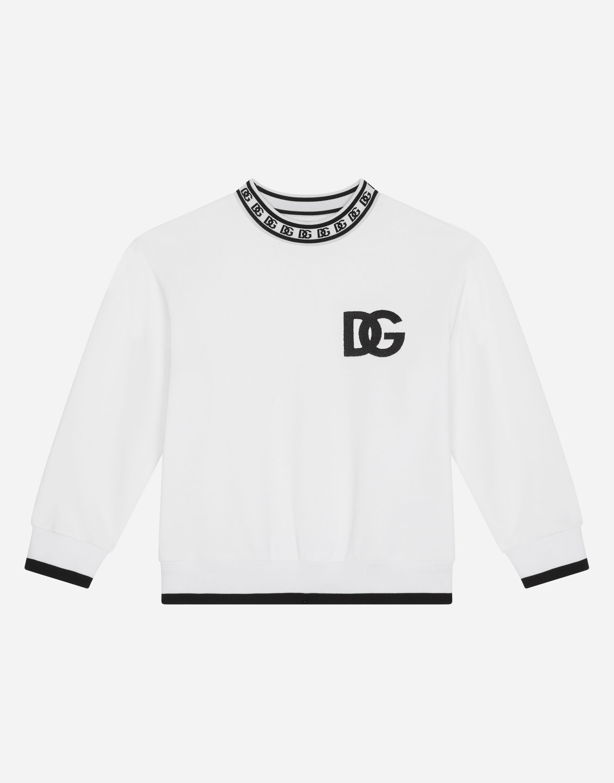 ${brand} Jersey round-neck sweatshirt with DG logo print ${colorDescription} ${masterID}