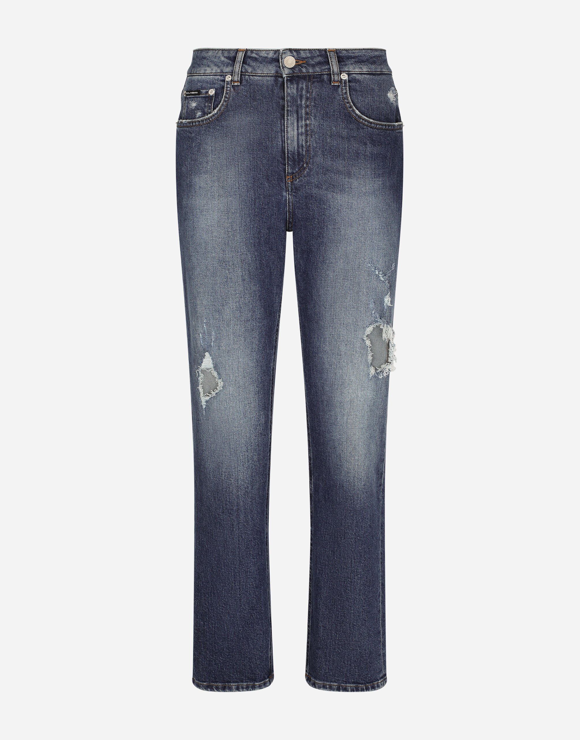 Dolce&Gabbana Boyfriend jeans with rips Gold WBP6C1W1111