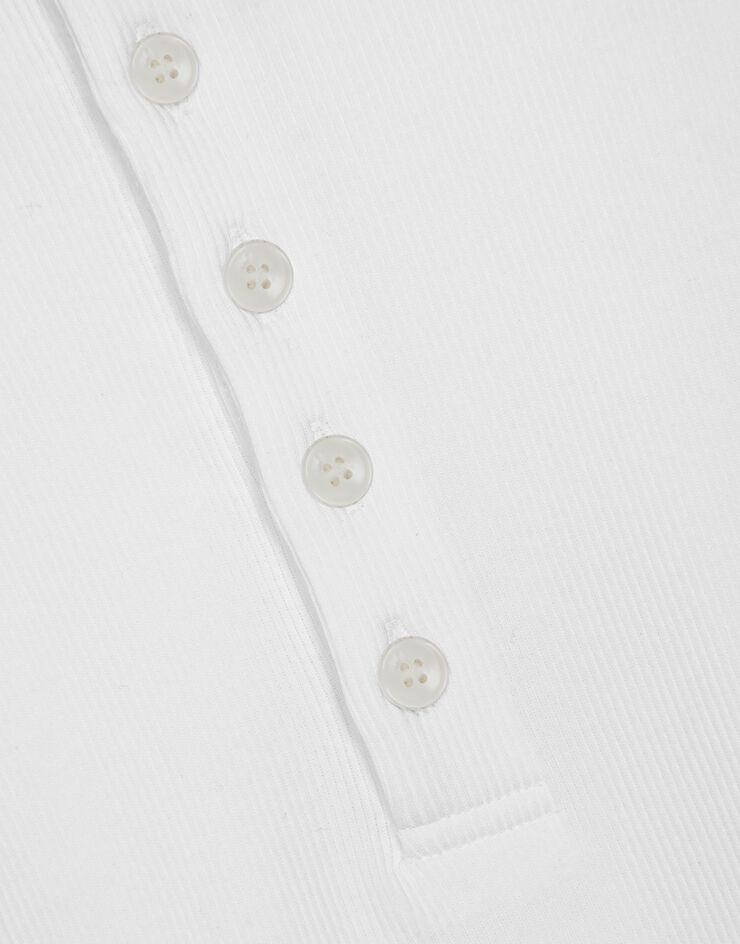 Dolce&Gabbana Fine-rib cotton granddad-neck t-shirt White G8MC5TFU7AV