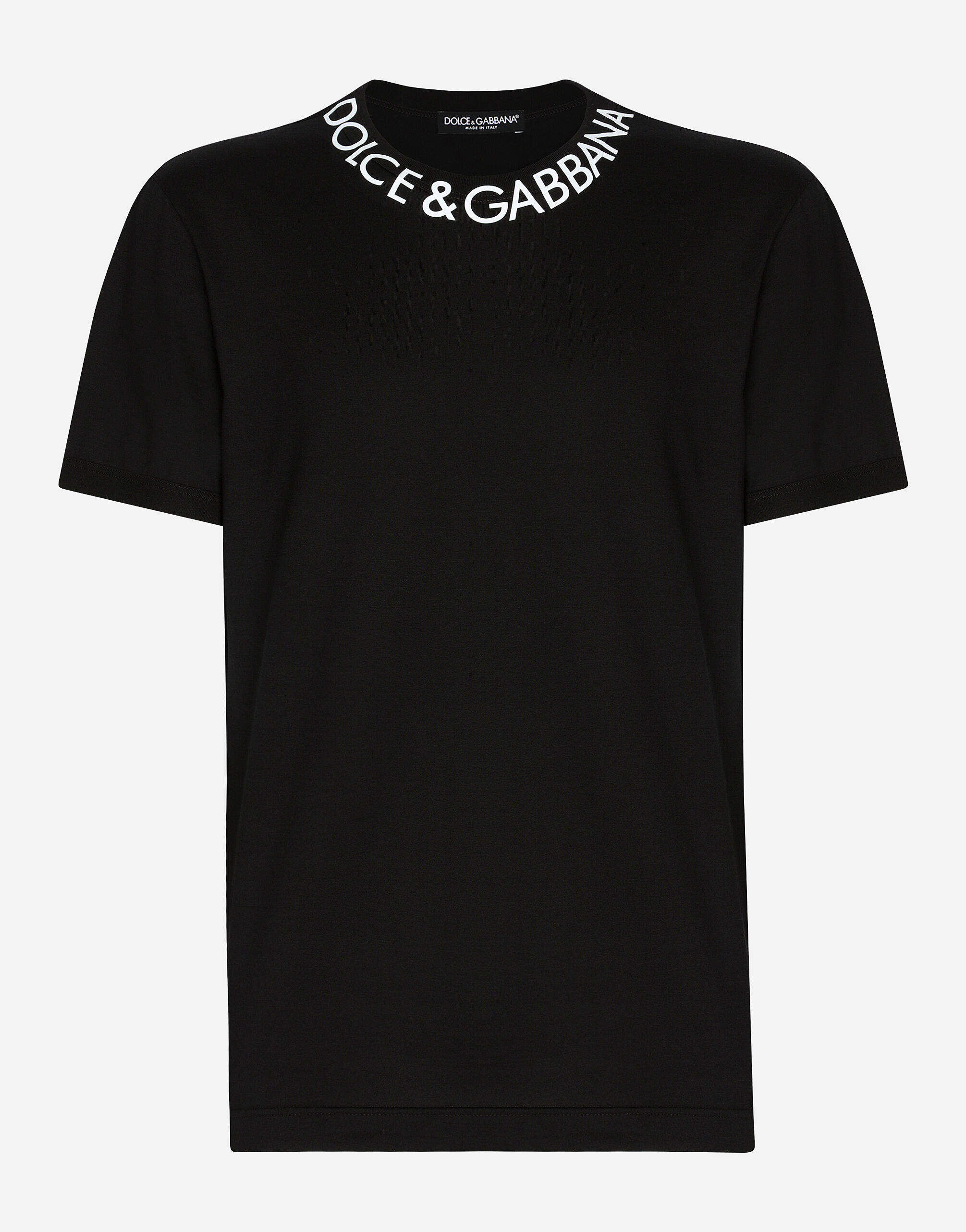 Round-neck T-shirt with Dolce&Gabbana print in Black for