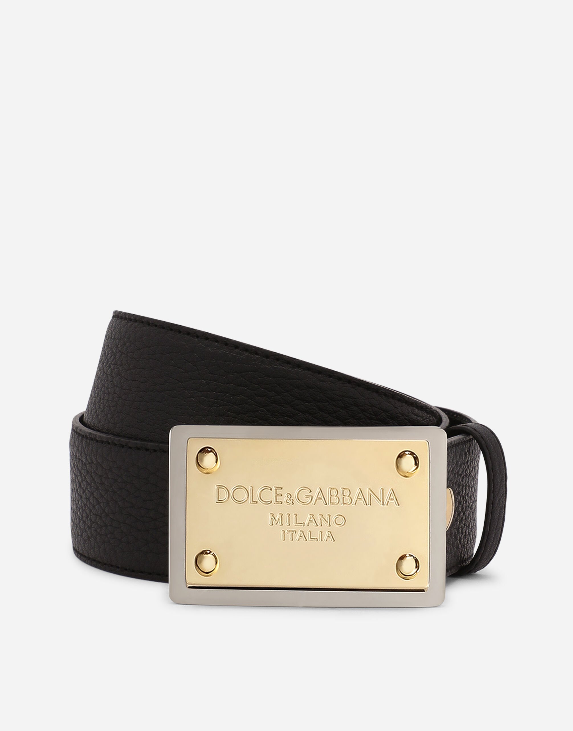 Dolce & Gabbana حزام من جلد عجل محبب وردي BB7603AW576