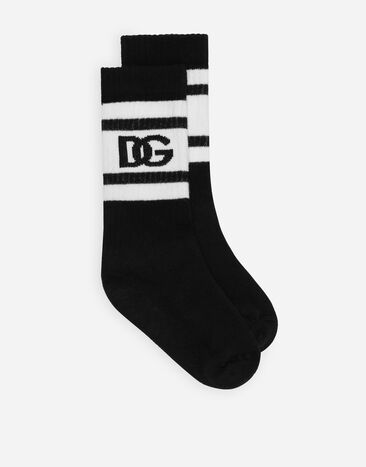 Dolce & Gabbana Cotton socks with DG logo White LB4H80G7NWB