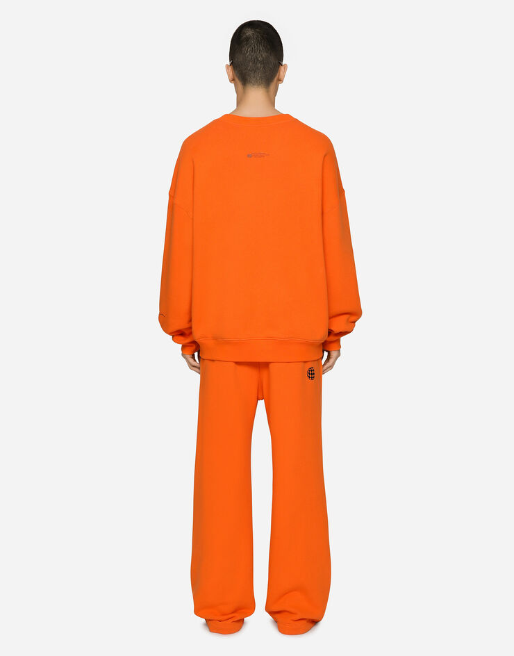 Dolce & Gabbana Pantalon de jogging en jersey à imprimé DGVIB3 et logo Orange GZ6EATG7K3G