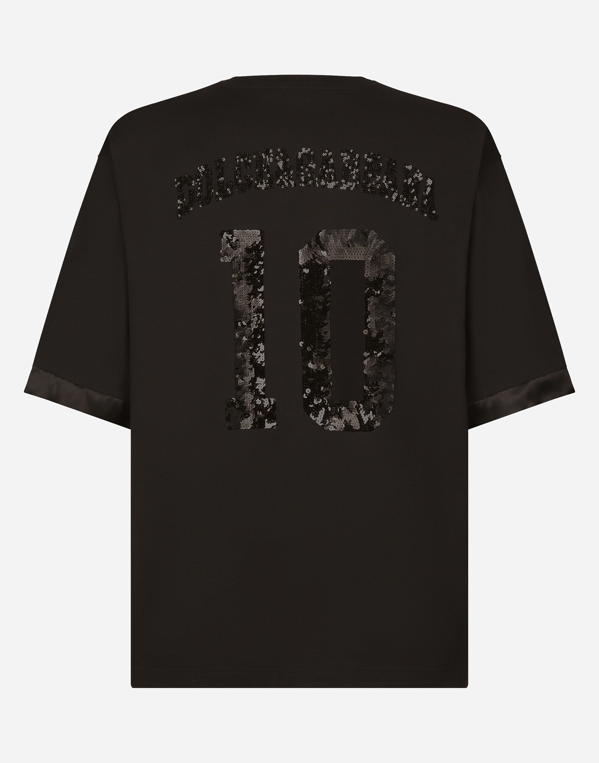 Short-sleeved T-shirt with sequin embellishment