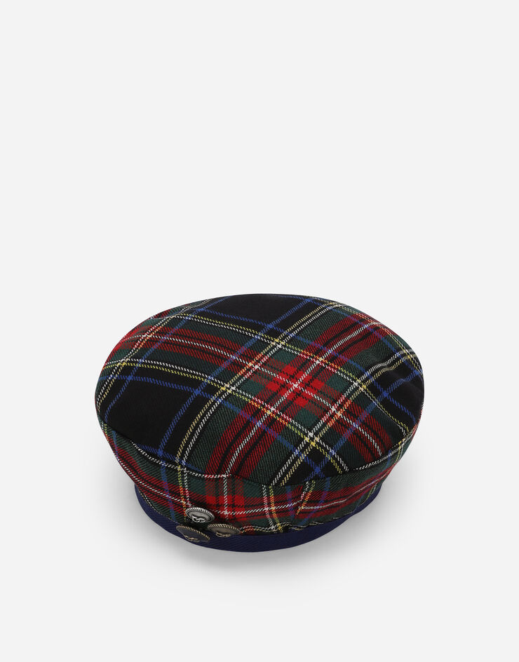 Dolce & Gabbana Wool-blend tartan beret Multicolor LB5H43FQMG9