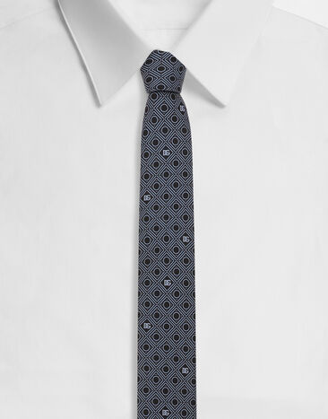 ${brand} Silk jacquard tie with micro-designs and DG logo ${colorDescription} ${masterID}