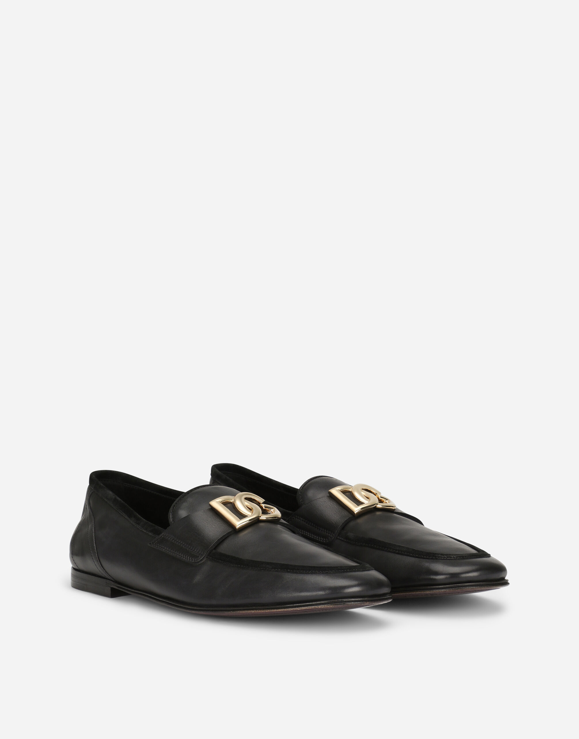 Calfskin slippers in Black for | Dolce&Gabbana® US