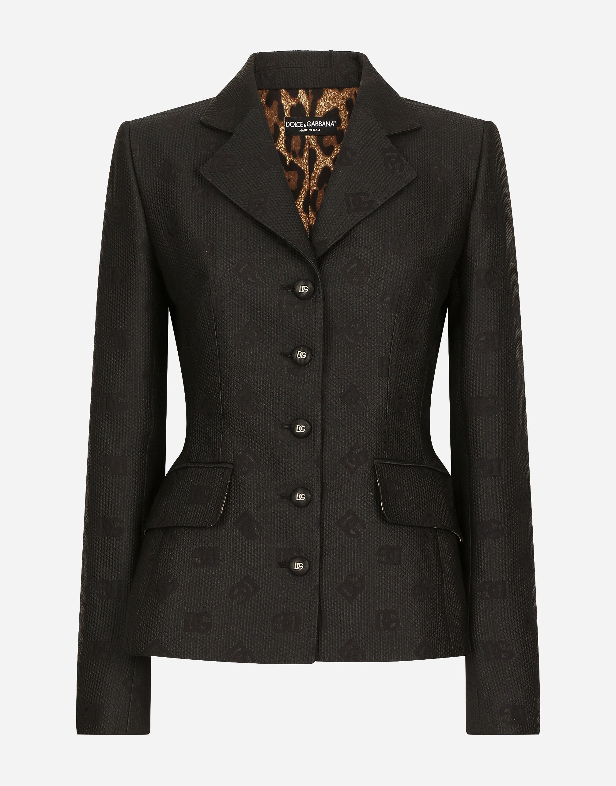 ${brand} Quilted jacquard Dolce jacket with DG logo ${colorDescription} ${masterID}