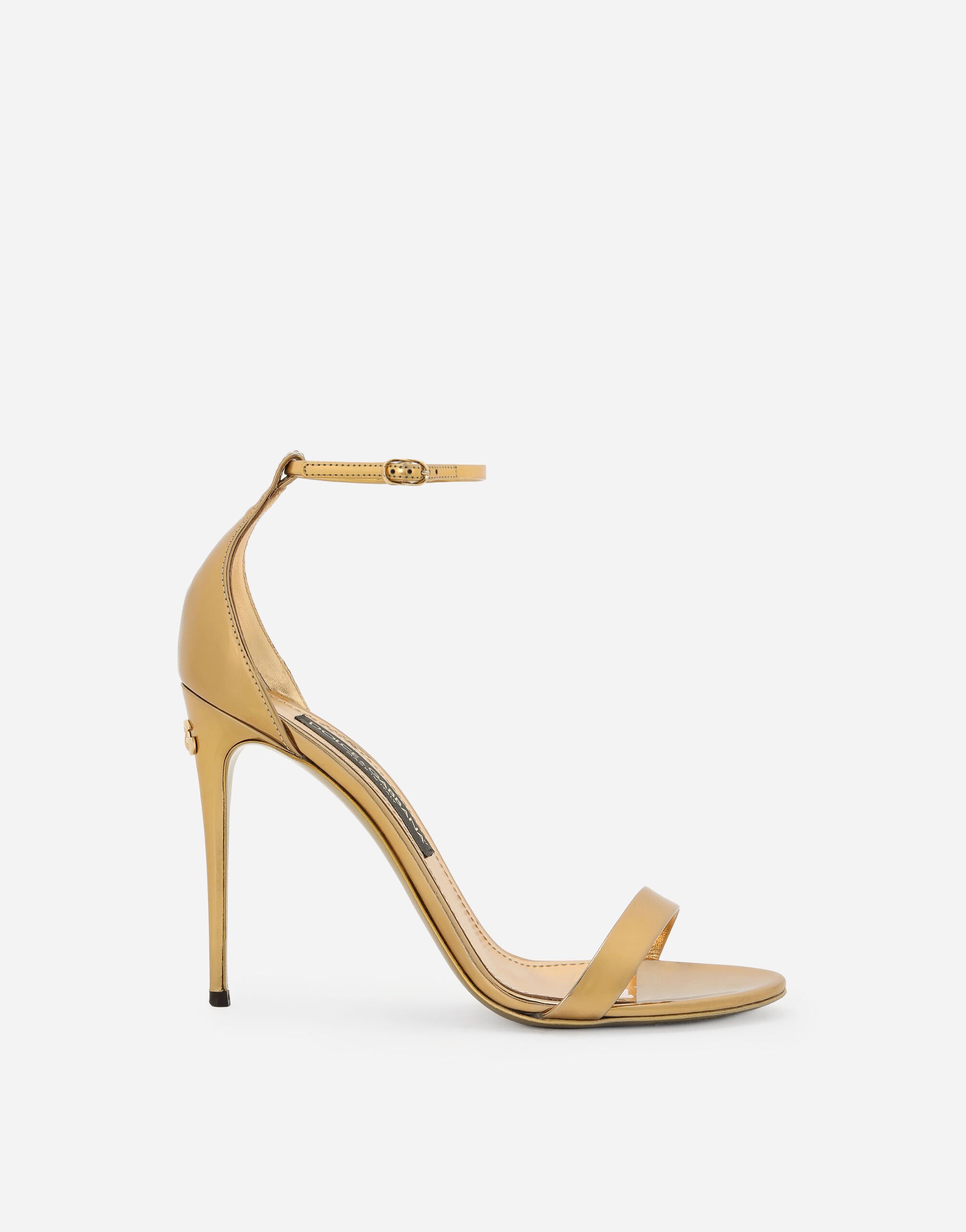 Dolce & Gabbana Mirrored-effect calfskin sandals White CR1354AT848