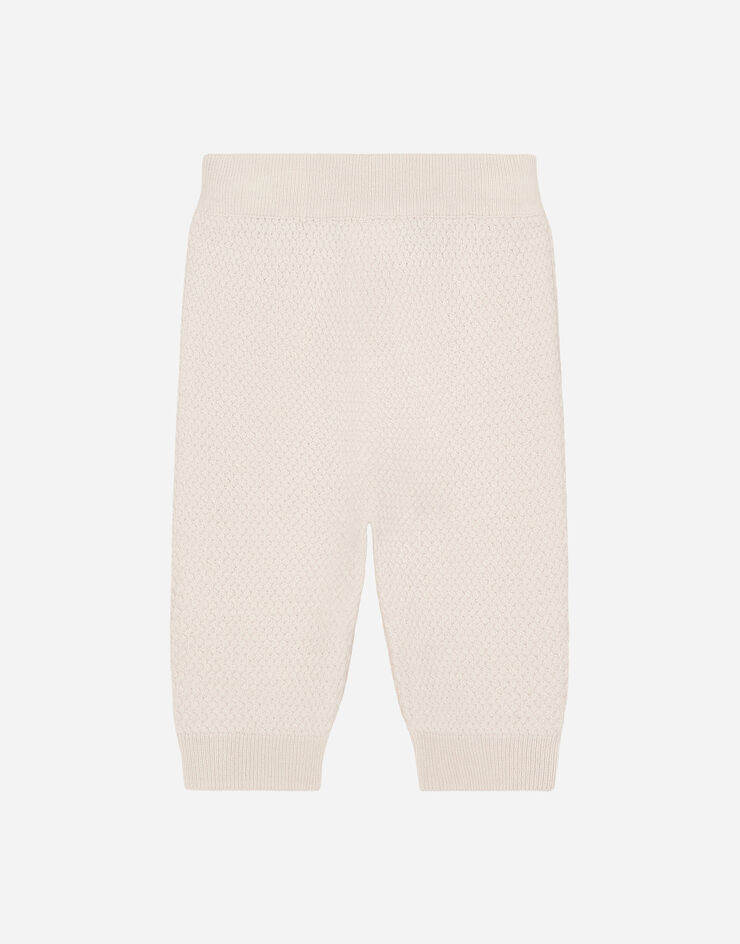 Dolce & Gabbana Pantalón de punto con diseño de punto canasta Gris L1KP04JFMFB