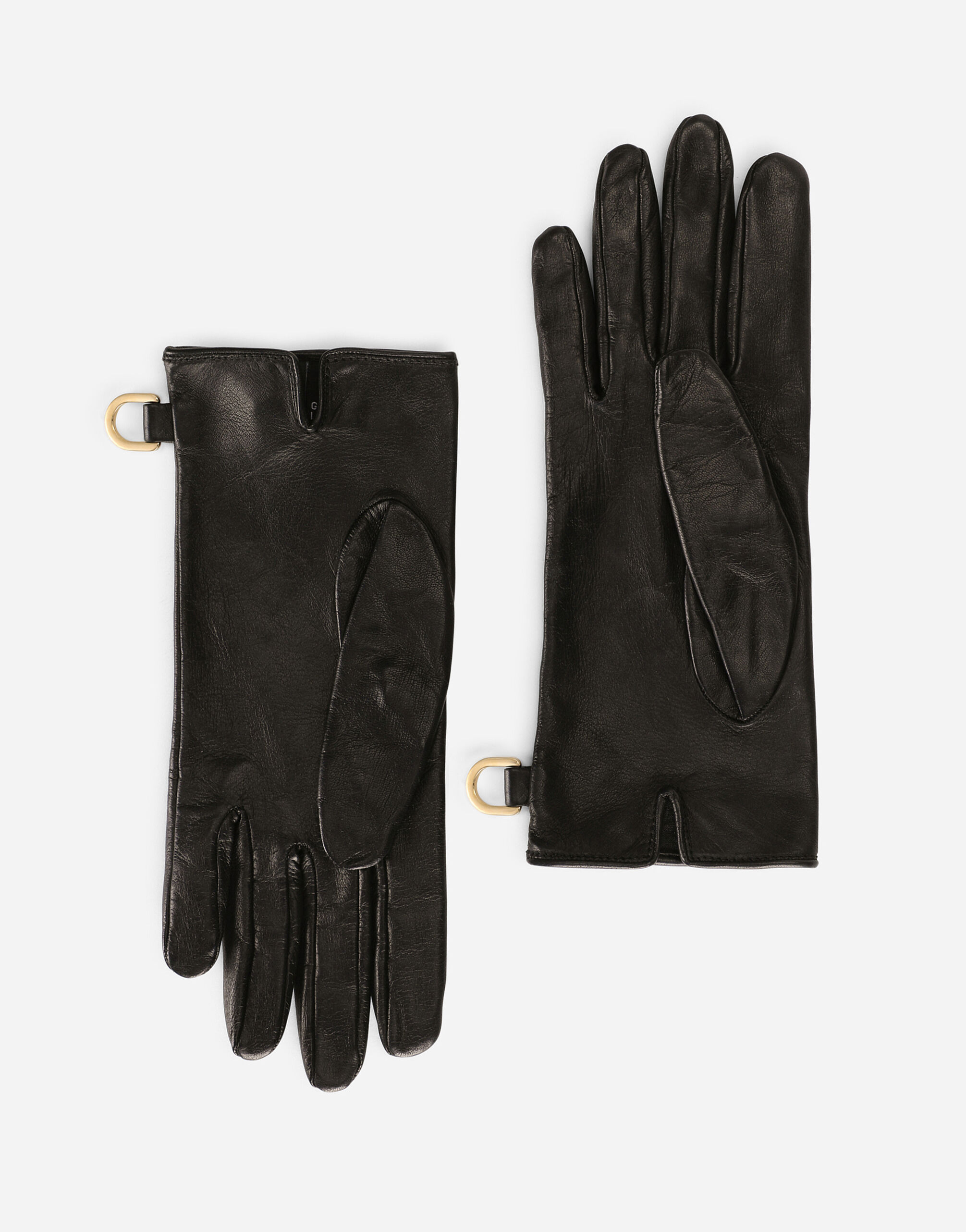 ブラックのウィメンズ Nappa leather gloves with DG logo 
