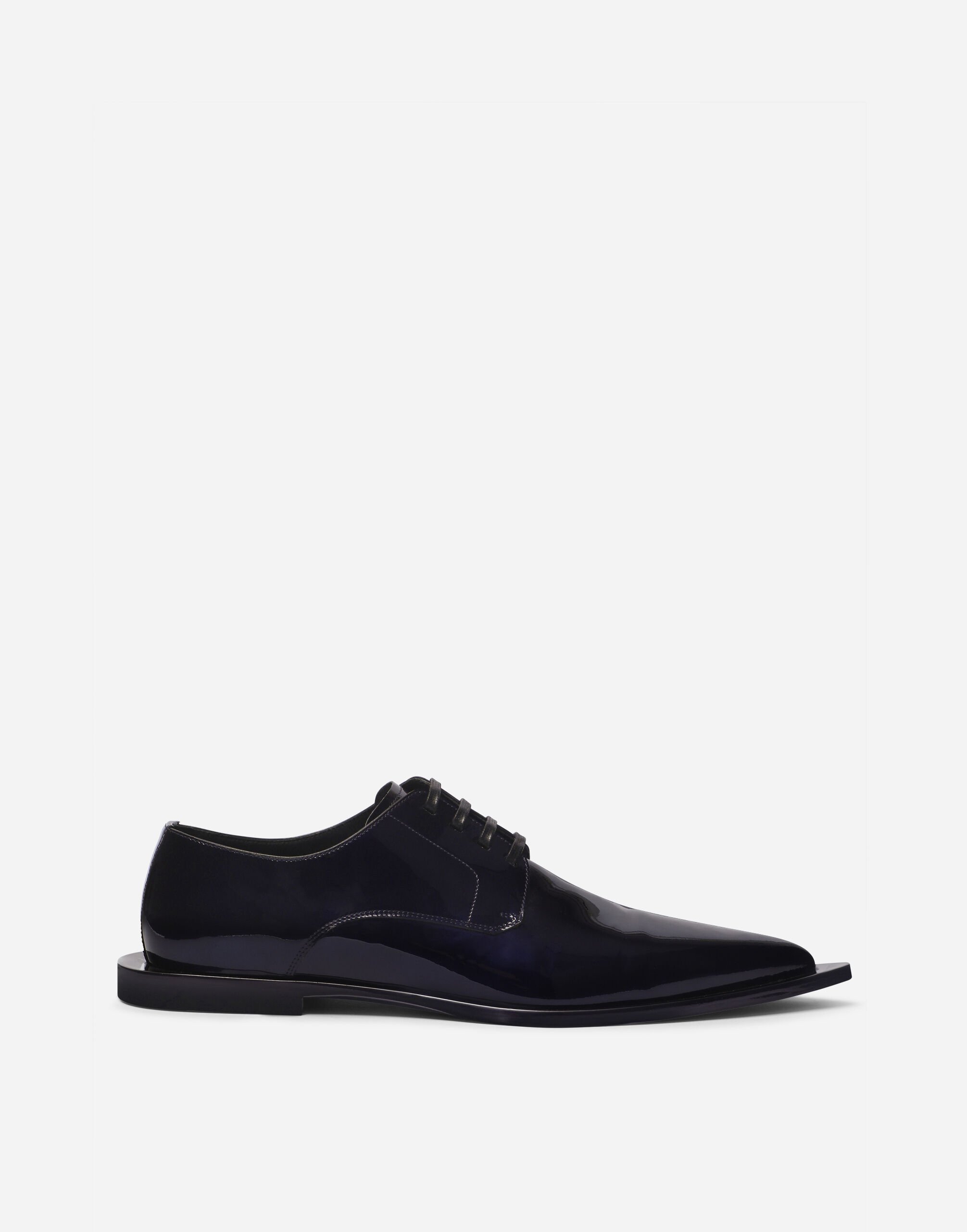 Dolce & Gabbana Metallic patent leather Derby shoes Black A10840A1203
