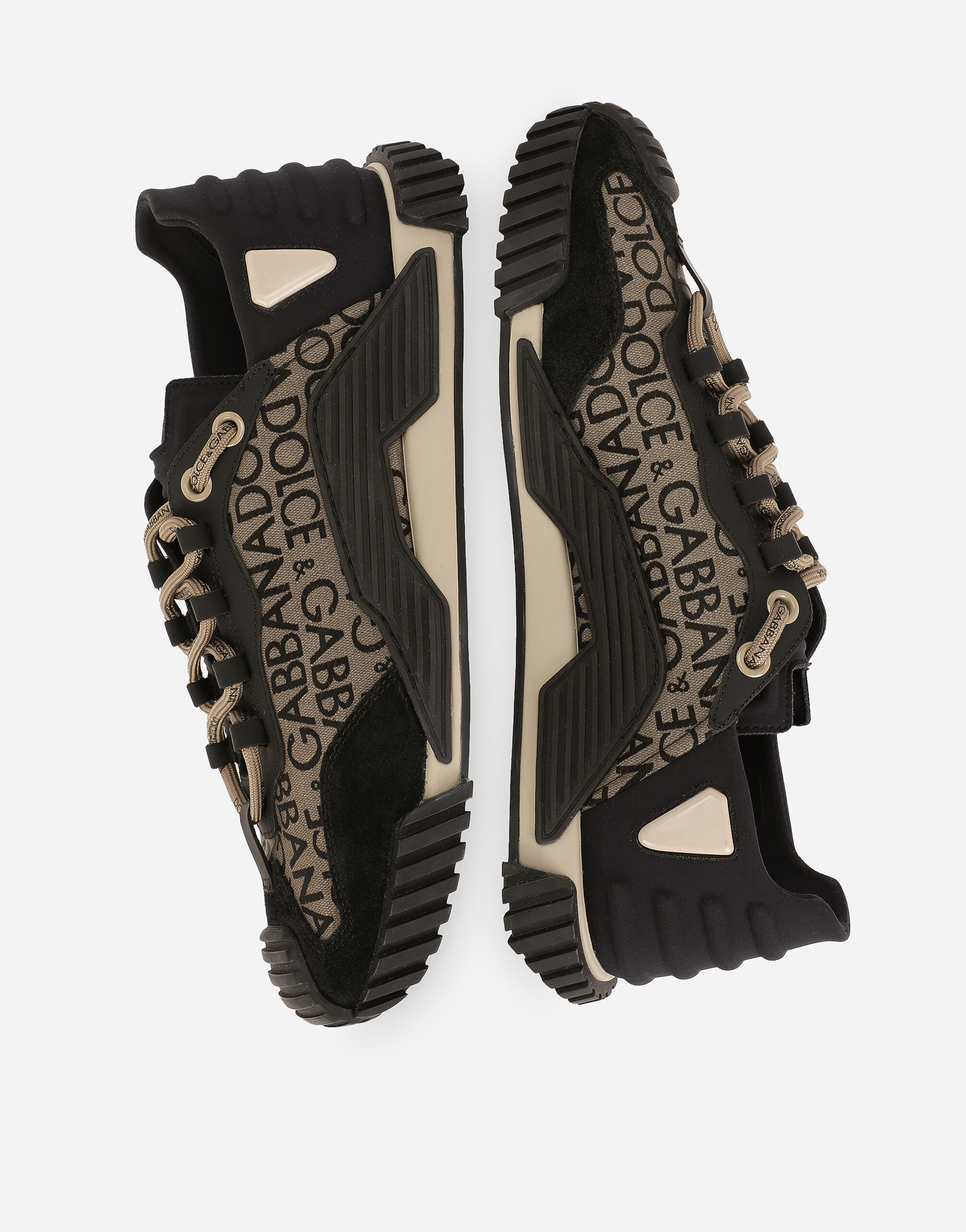 ベージュのメンズ Printed nylon NS1 sneakers | Dolce&Gabbana®