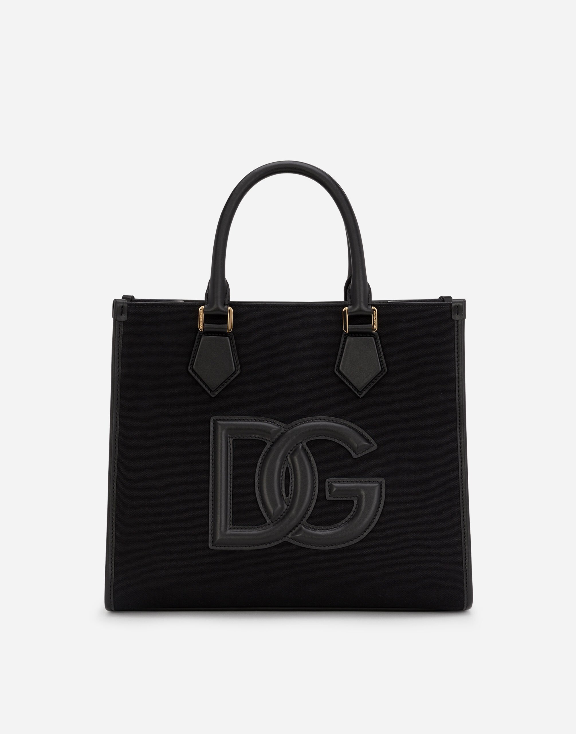 Dolce & Gabbana 纳帕小牛皮细节帆布购物袋 版画 BM2274AO667